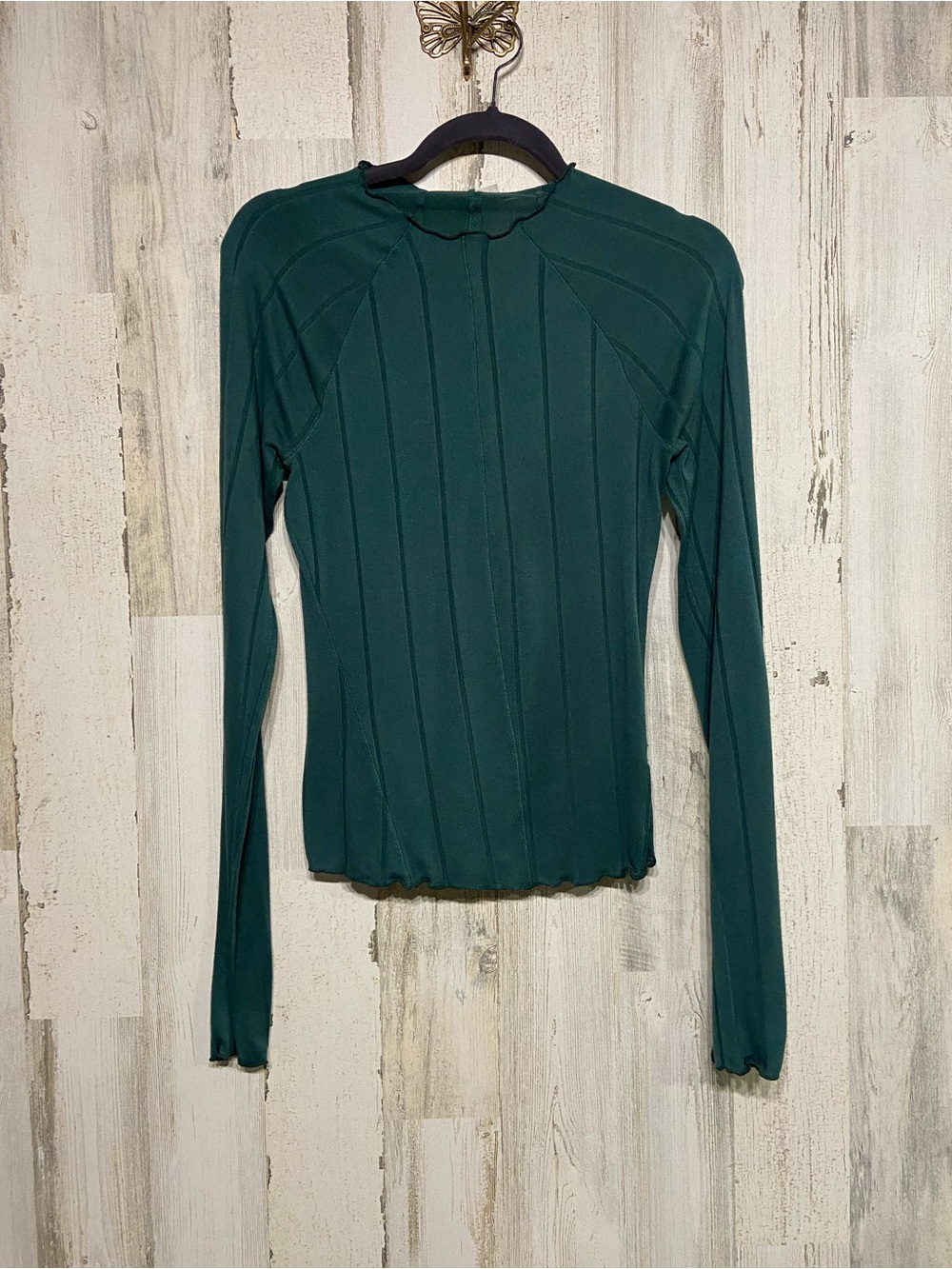 Intimately Free People Green Wide Eyed Mock Mock Long Sleeve Top Small - Picture 2 of 8